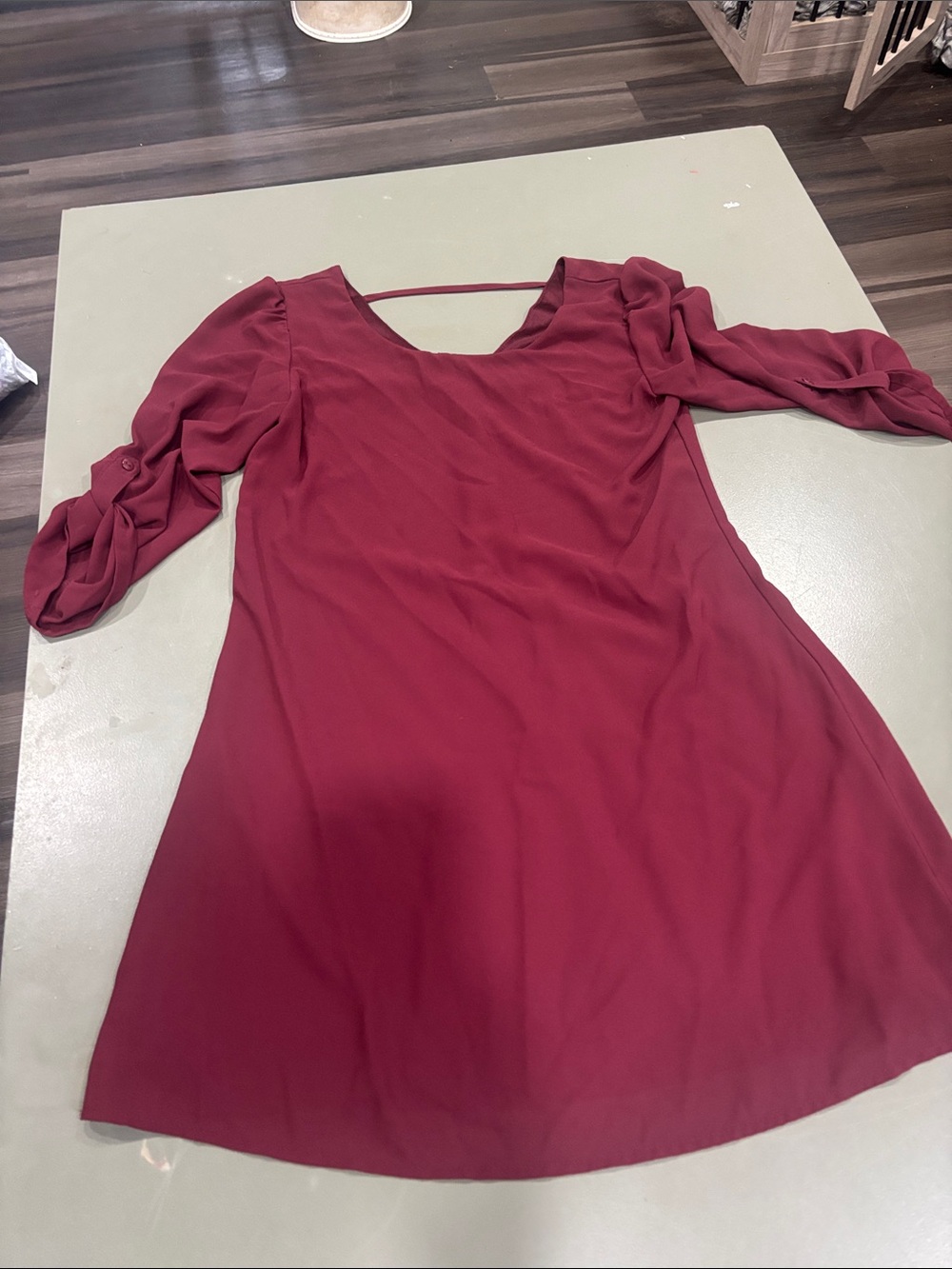 Speechless Burgundy Scoop-Neck Mini Dress